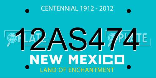 12AS474 New Mexico License Plate