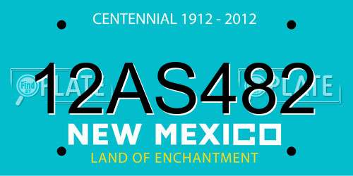 12AS482 New Mexico License Plate