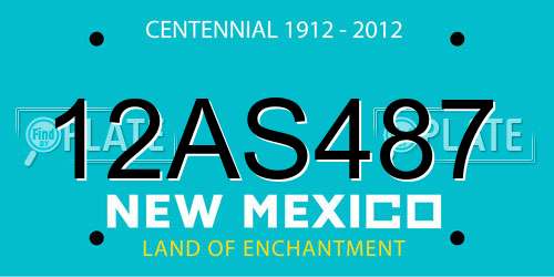 12AS487 New Mexico License Plate