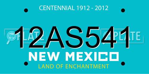 12AS541 New Mexico License Plate