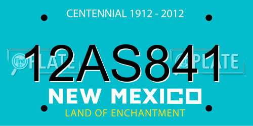 12AS841 New Mexico License Plate