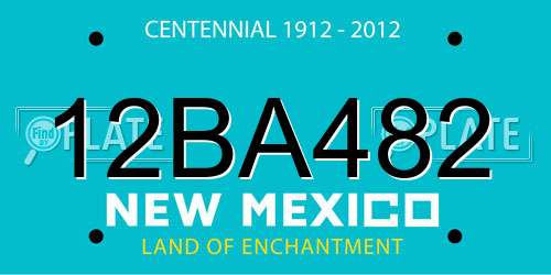 12BA482 New Mexico License Plate