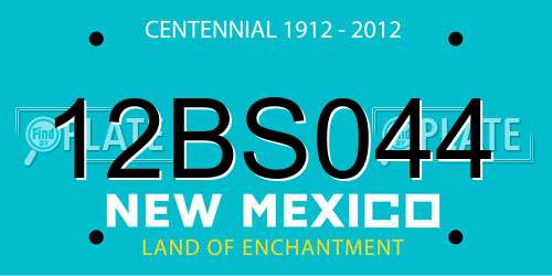12BS044 New Mexico License Plate