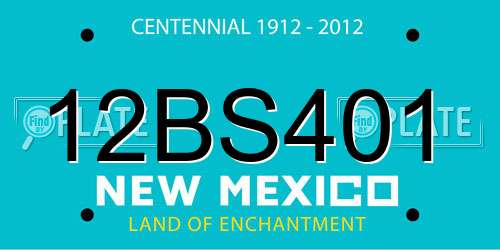 12BS401 New Mexico License Plate