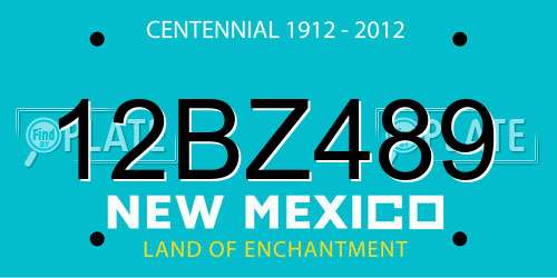 12BZ489 New Mexico License Plate