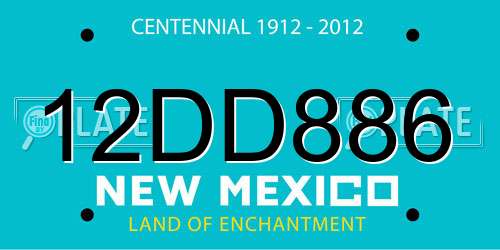 12DD886 New Mexico License Plate