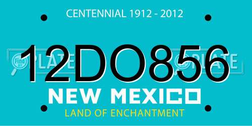 12DO856 New Mexico License Plate