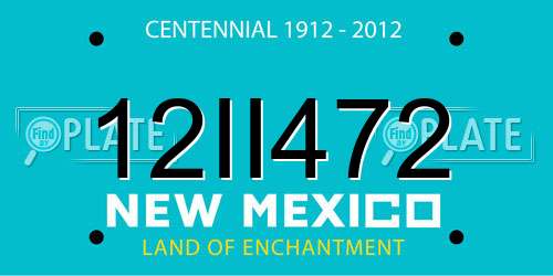 12II472 New Mexico License Plate