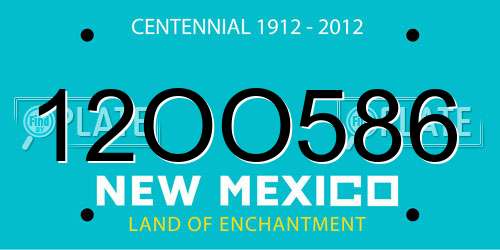 12OO586 New Mexico License Plate