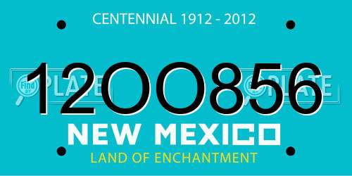 12OO856 New Mexico License Plate