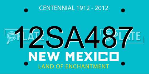 12SA487 New Mexico License Plate