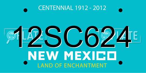 12SC624 New Mexico License Plate