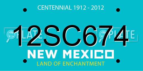 12SC674 New Mexico License Plate