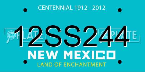12SS244 New Mexico License Plate