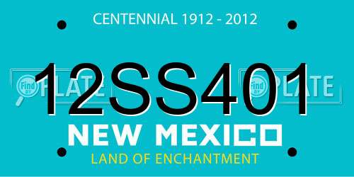 12SS401 New Mexico License Plate