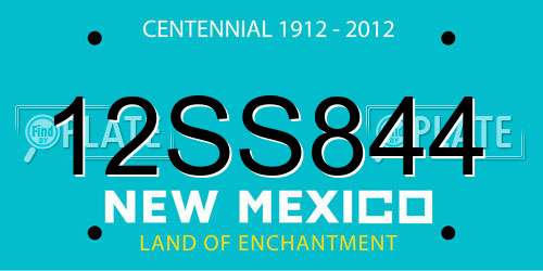 12SS844 New Mexico License Plate