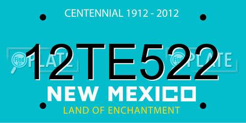 12TE522 New Mexico License Plate