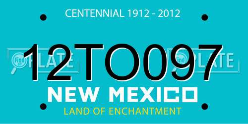 12TO097 New Mexico License Plate