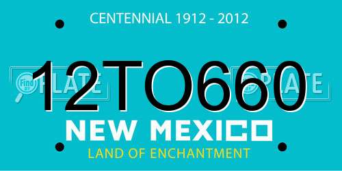 12TO660 New Mexico License Plate