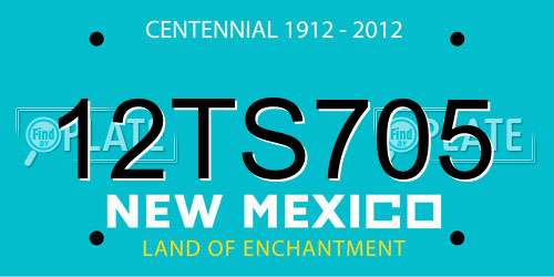 12TS705 New Mexico License Plate