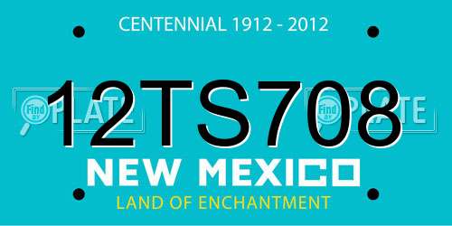 12TS708 New Mexico License Plate