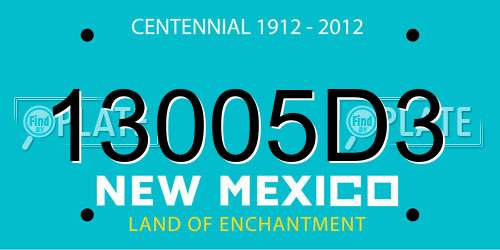 13005D3 New Mexico License Plate