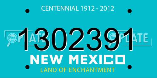 1302391 New Mexico License Plate