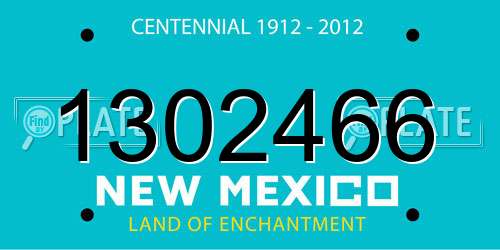 1302466 New Mexico License Plate