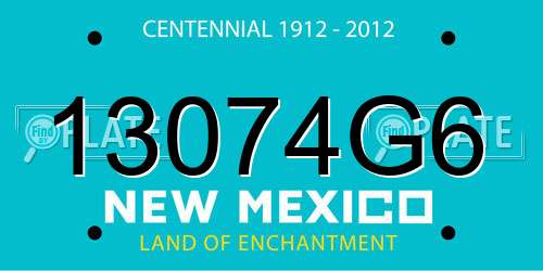 13074G6 New Mexico License Plate