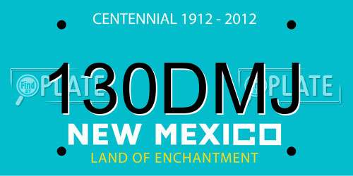 130DMJ New Mexico License Plate