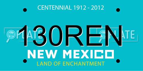 130REN New Mexico License Plate