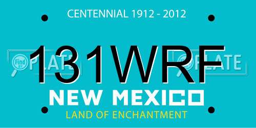 131WRF New Mexico License Plate