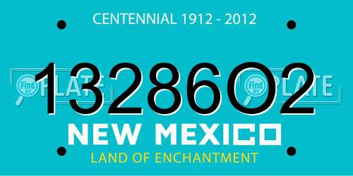 13286O2 New Mexico License Plate