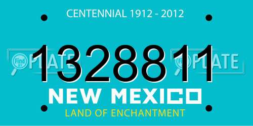 1328811 New Mexico License Plate
