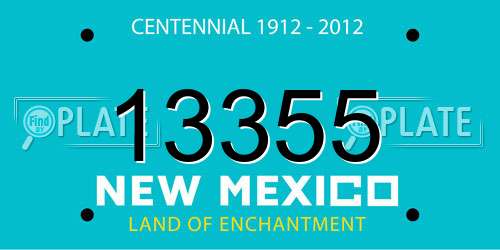 13355 New Mexico License Plate