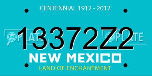 13372Z2 New Mexico License Plate