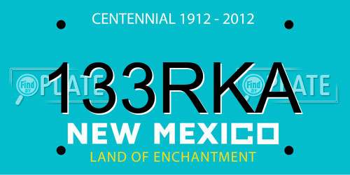133RKA New Mexico License Plate