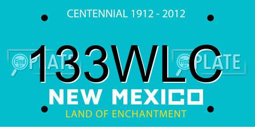 133WLC New Mexico License Plate