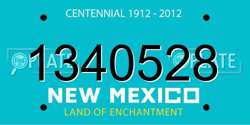 1340528 New Mexico License Plate