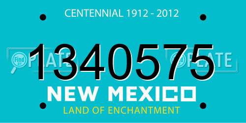 1340575 New Mexico License Plate