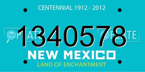 1340578 New Mexico License Plate