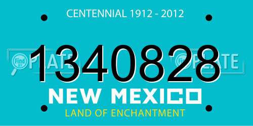 1340828 New Mexico License Plate
