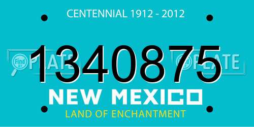 1340875 New Mexico License Plate
