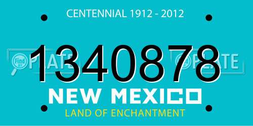 1340878 New Mexico License Plate