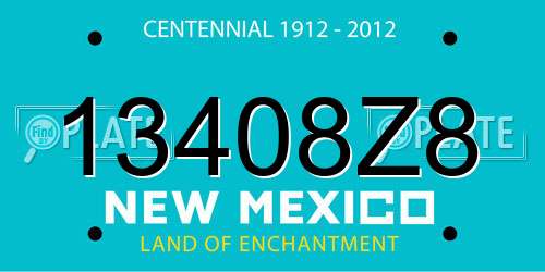 13408Z8 New Mexico License Plate