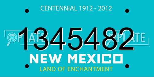 1345482 New Mexico License Plate