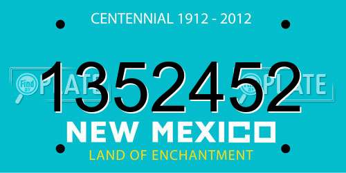 1352452 New Mexico License Plate