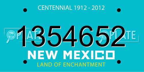 1354652 New Mexico License Plate