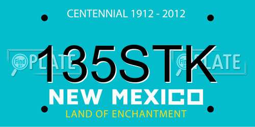 135STK New Mexico License Plate