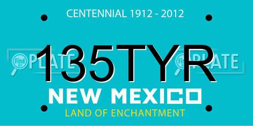 135TYR New Mexico License Plate